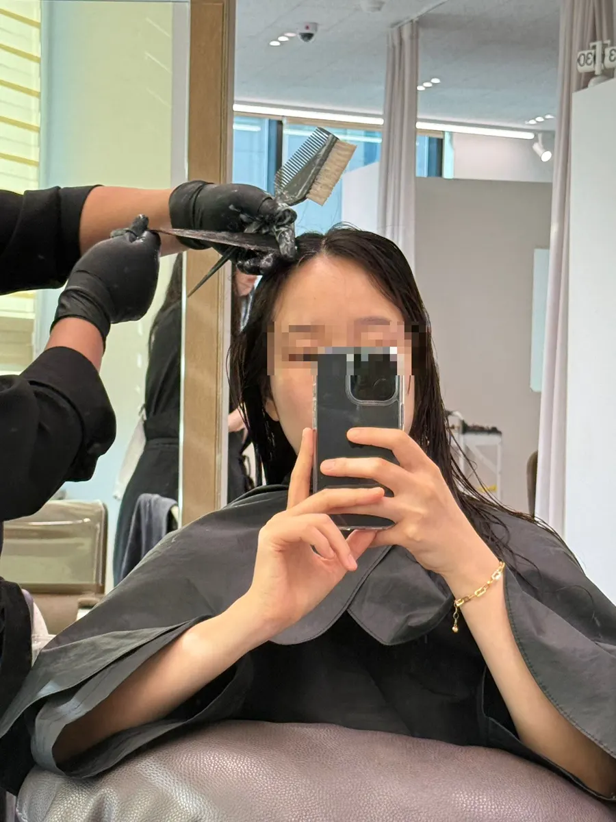Applying clinic product and absorbing it in with a steam machine