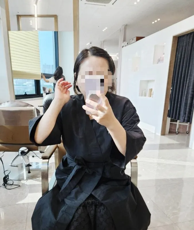 In the middle of the hippie perm treatment