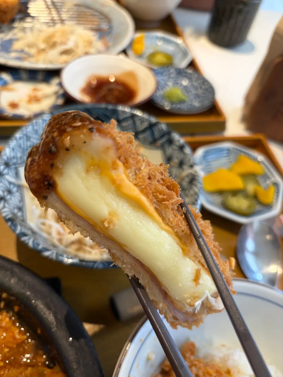 Sweet potato cheese katsu loaded with cheese