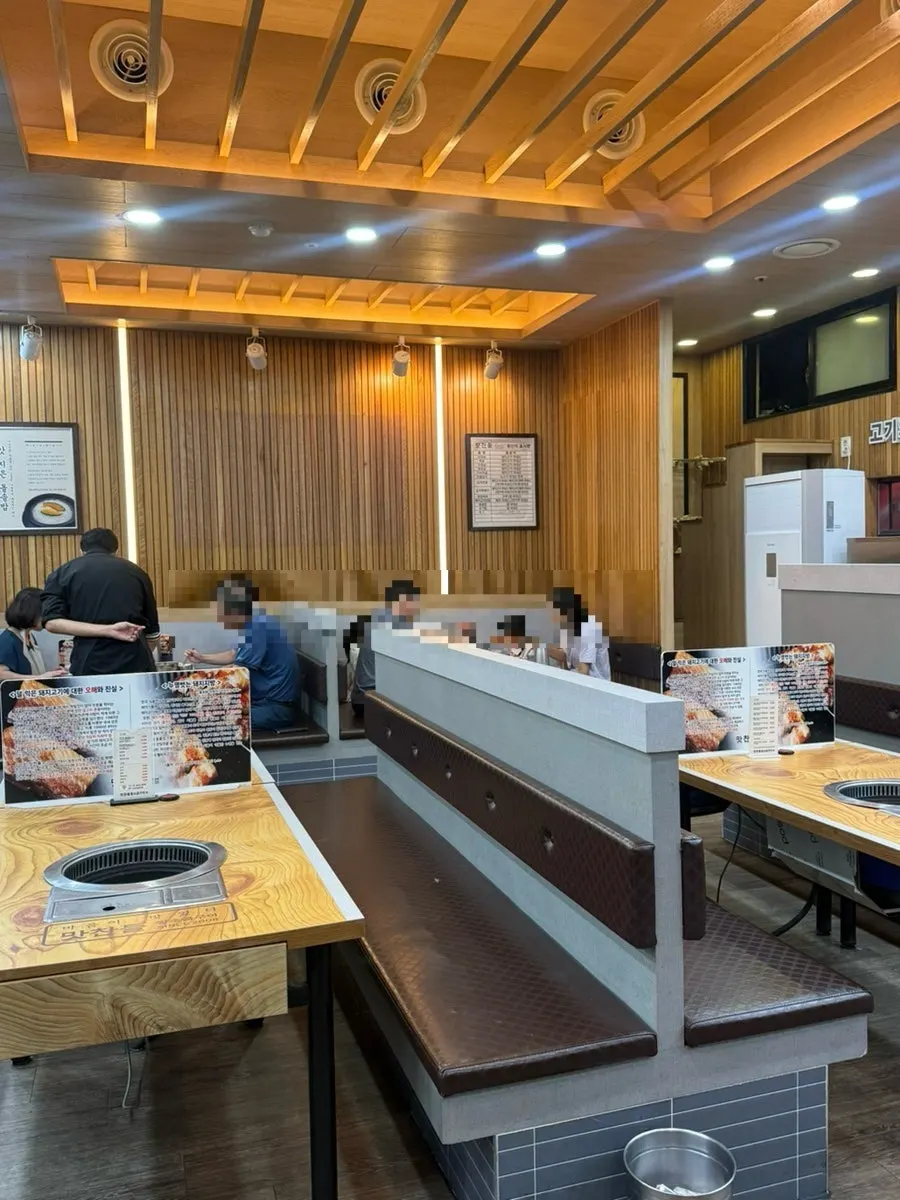 Spacious, neatly organized interior of the BBQ restaurant