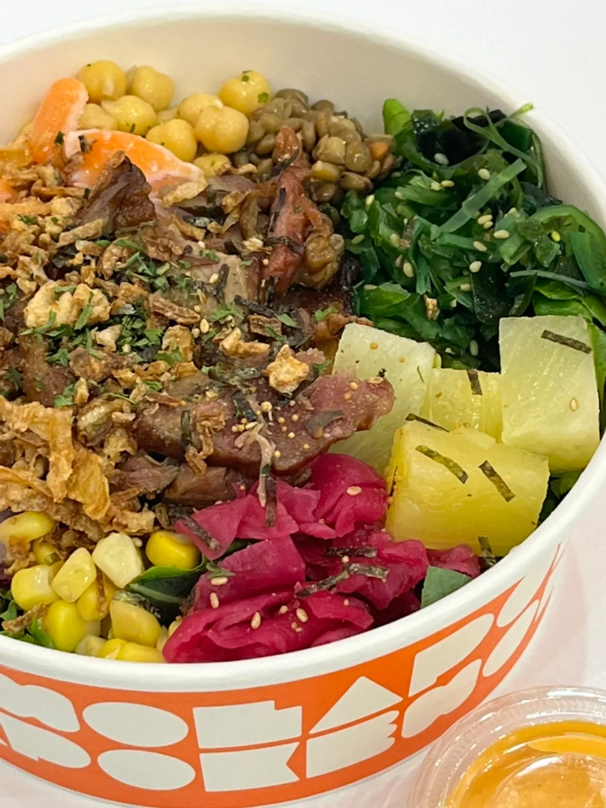 A bowl of salmon poke at Olla Poke Munjeong Main Branch