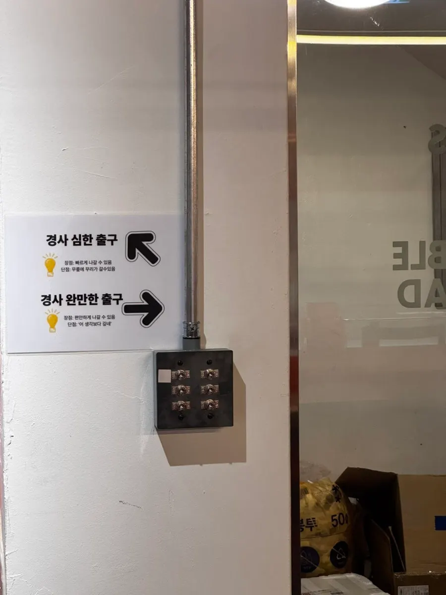 Basement staircase passage at Olla Poke Seocho Gyodae Branch