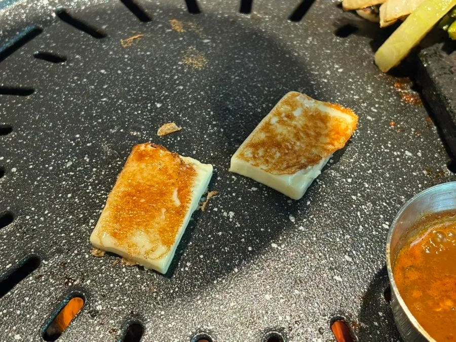 Grillable cheese on the grill