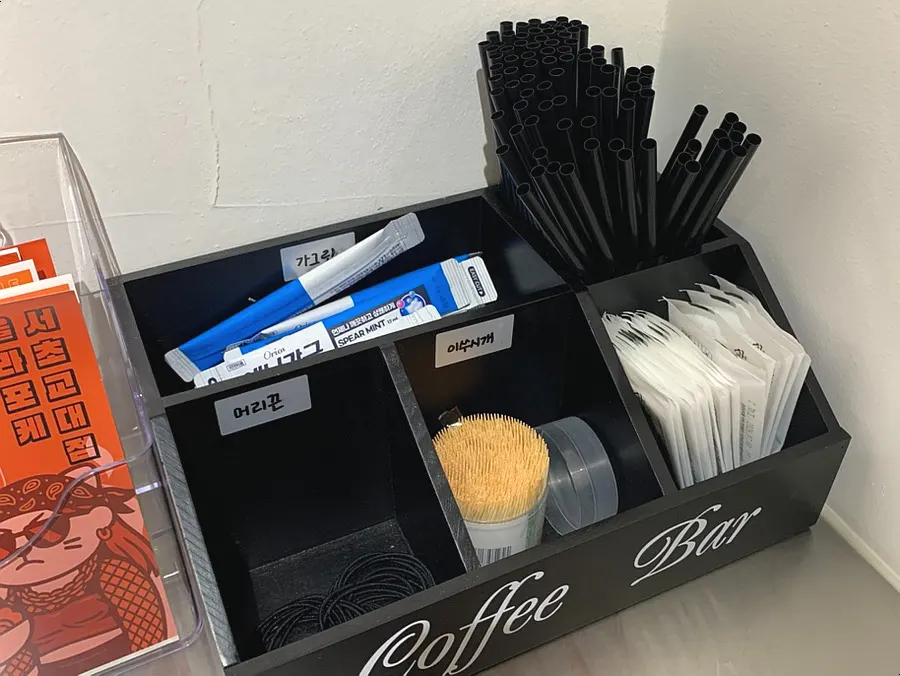 Wet wipes, toothpicks, and other amenities provided in the store