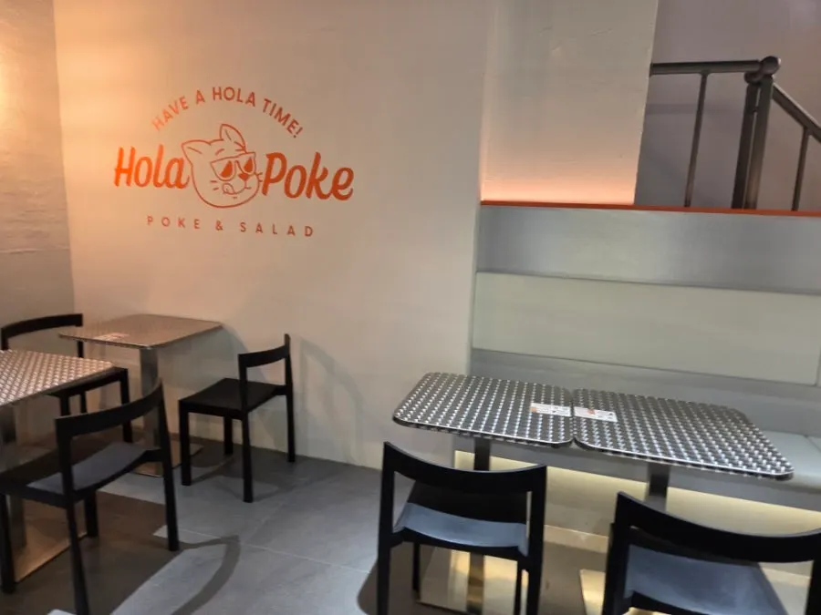 Shared table seating good for solo dining