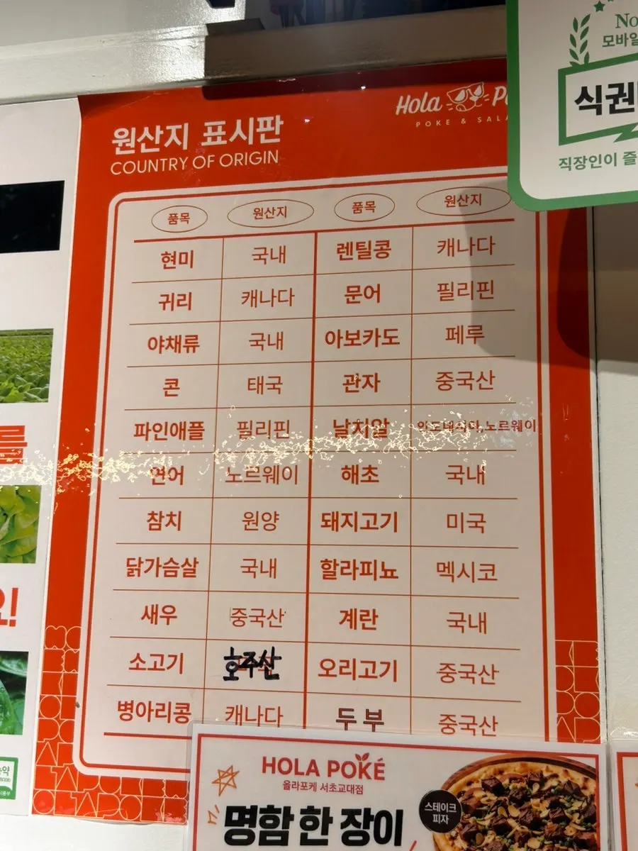 Notice about bringing in delivery food