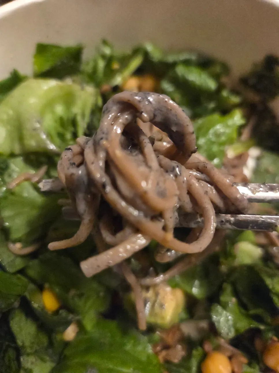 A spoonful of the avocado poke