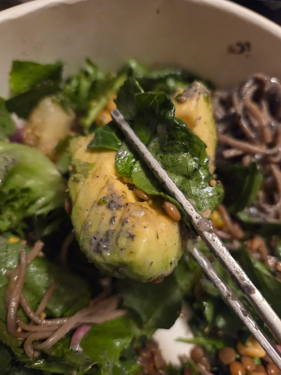 Avocado poke topped with the owner's recommended sauce