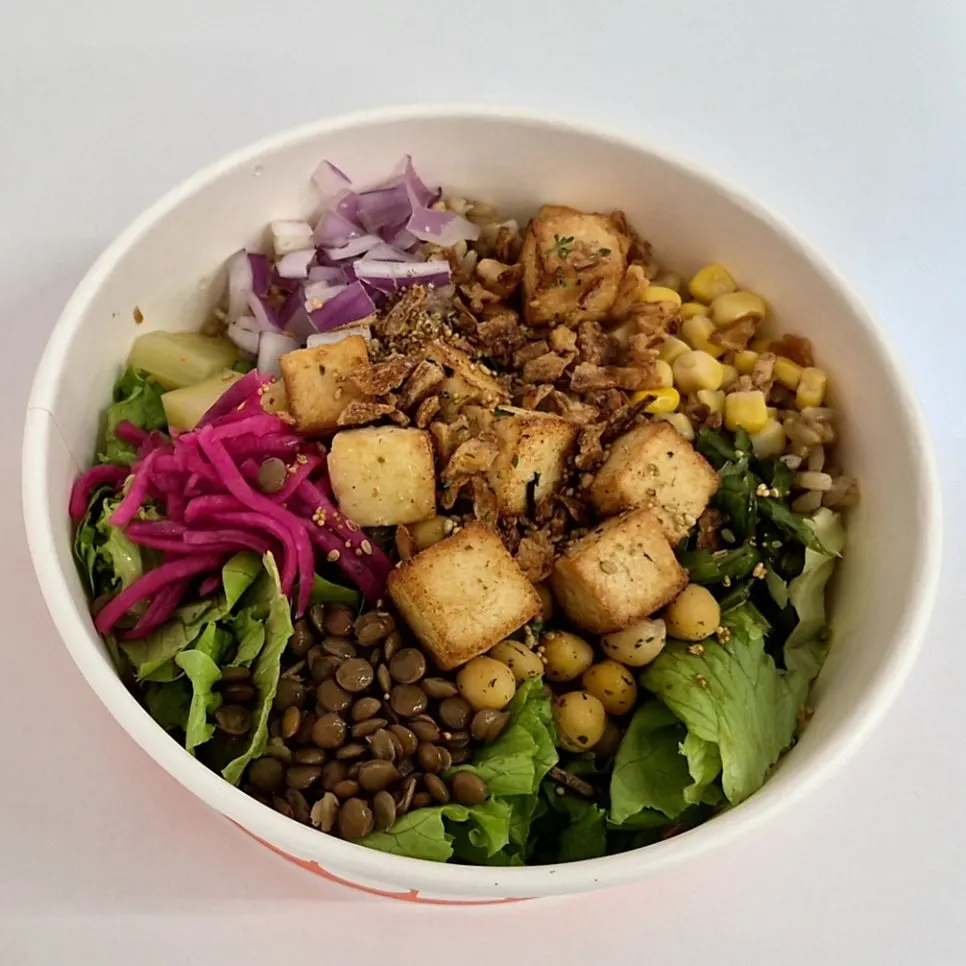 A poke bowl ordered at Hola Poke Seolleung Branch
