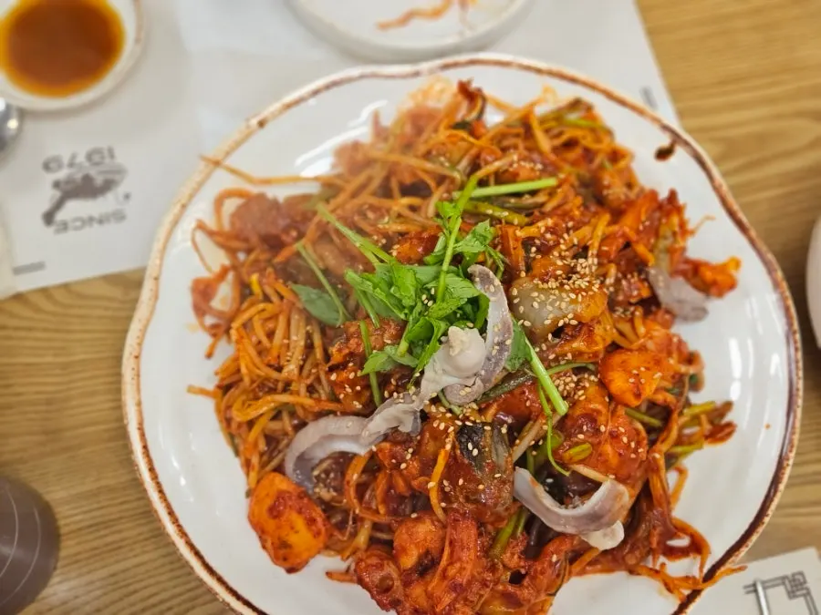 Close-up of agujjim ordered at spice level 1