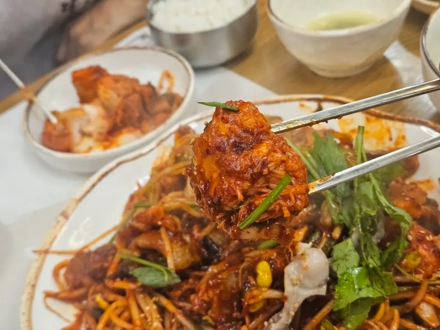 Agujjim piled generously with monkfish meat
