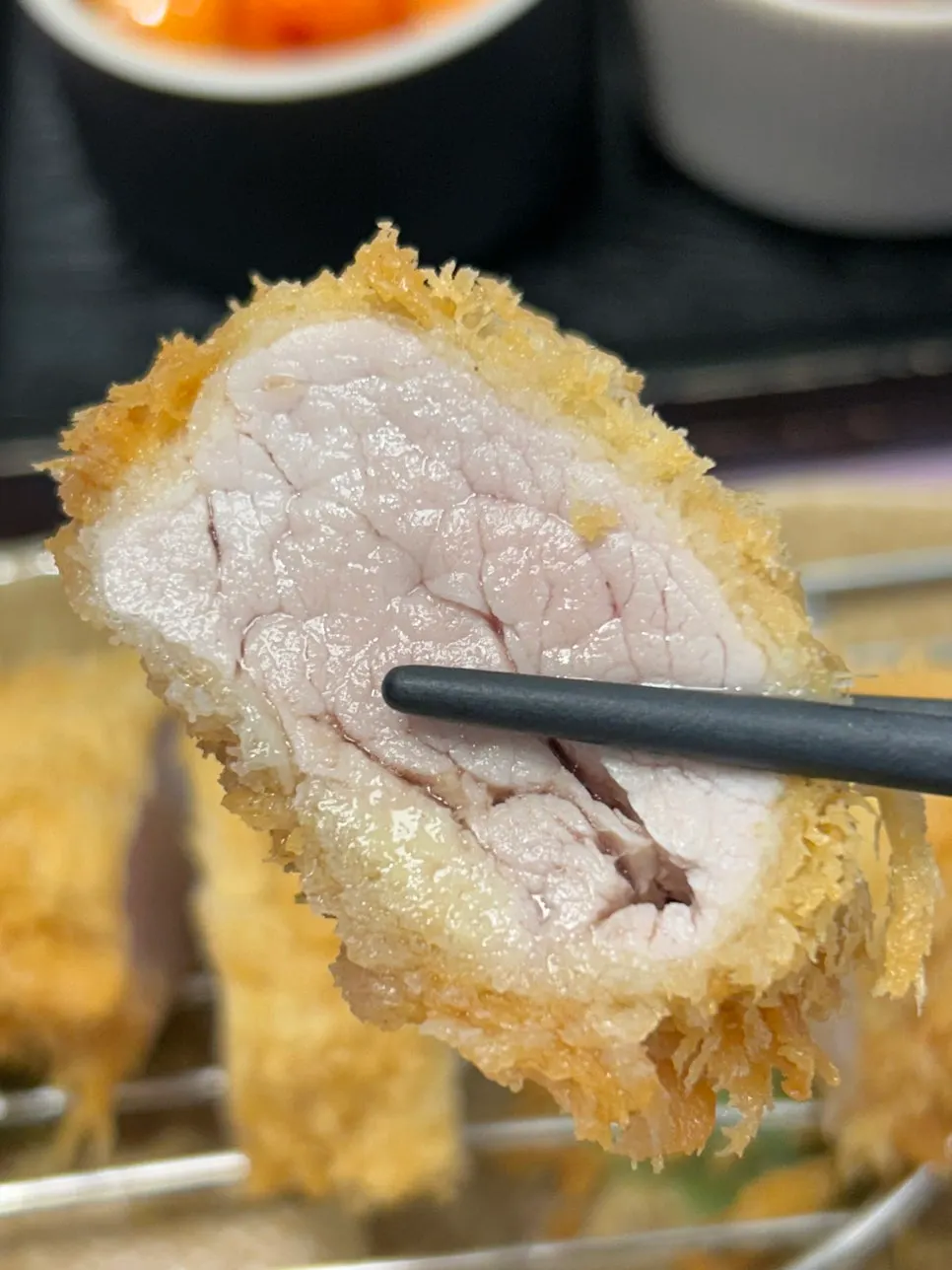 Cross-section of a piece of hire katsu