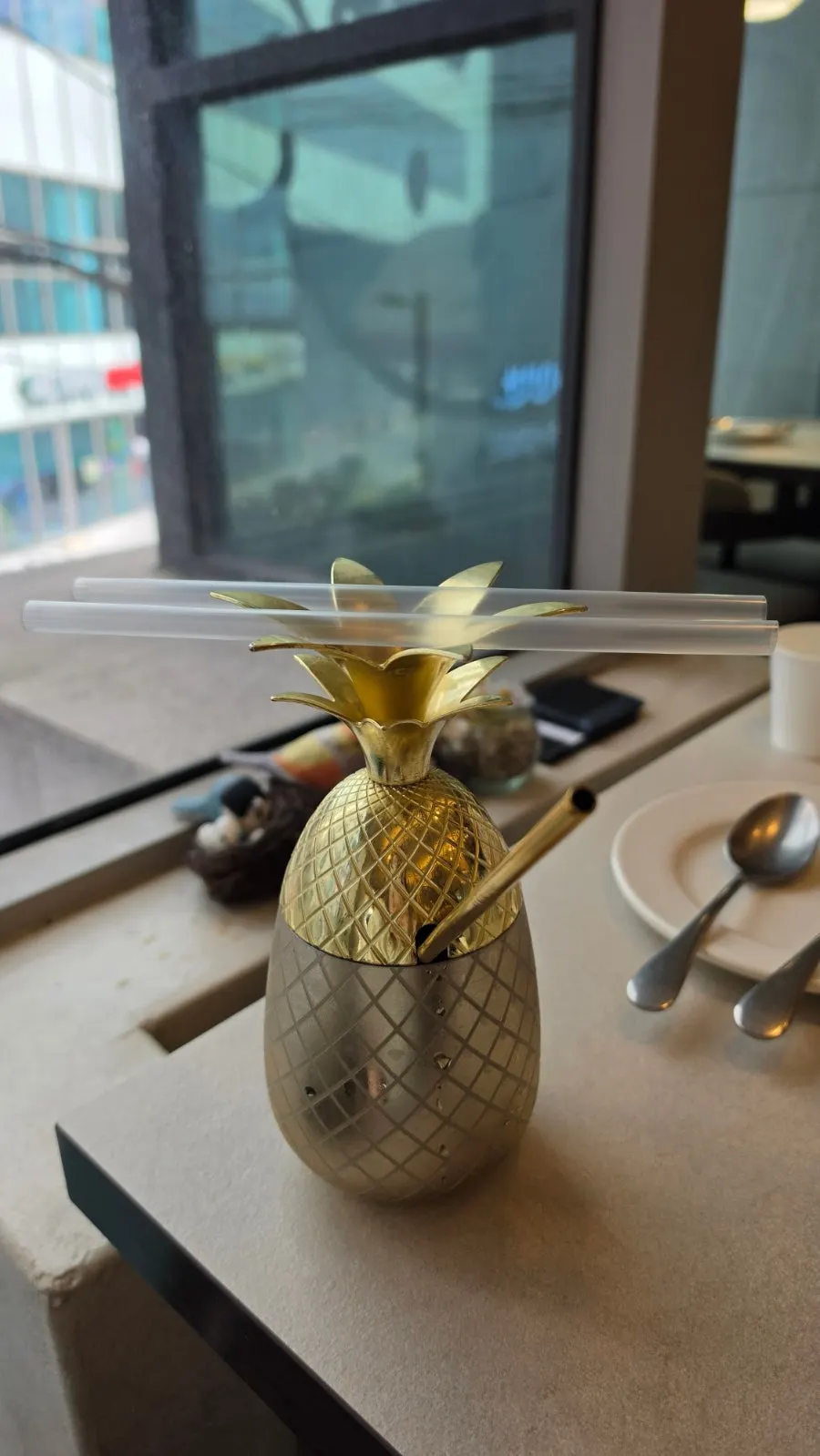 Pineapple ade served in a pineapple-shaped glass