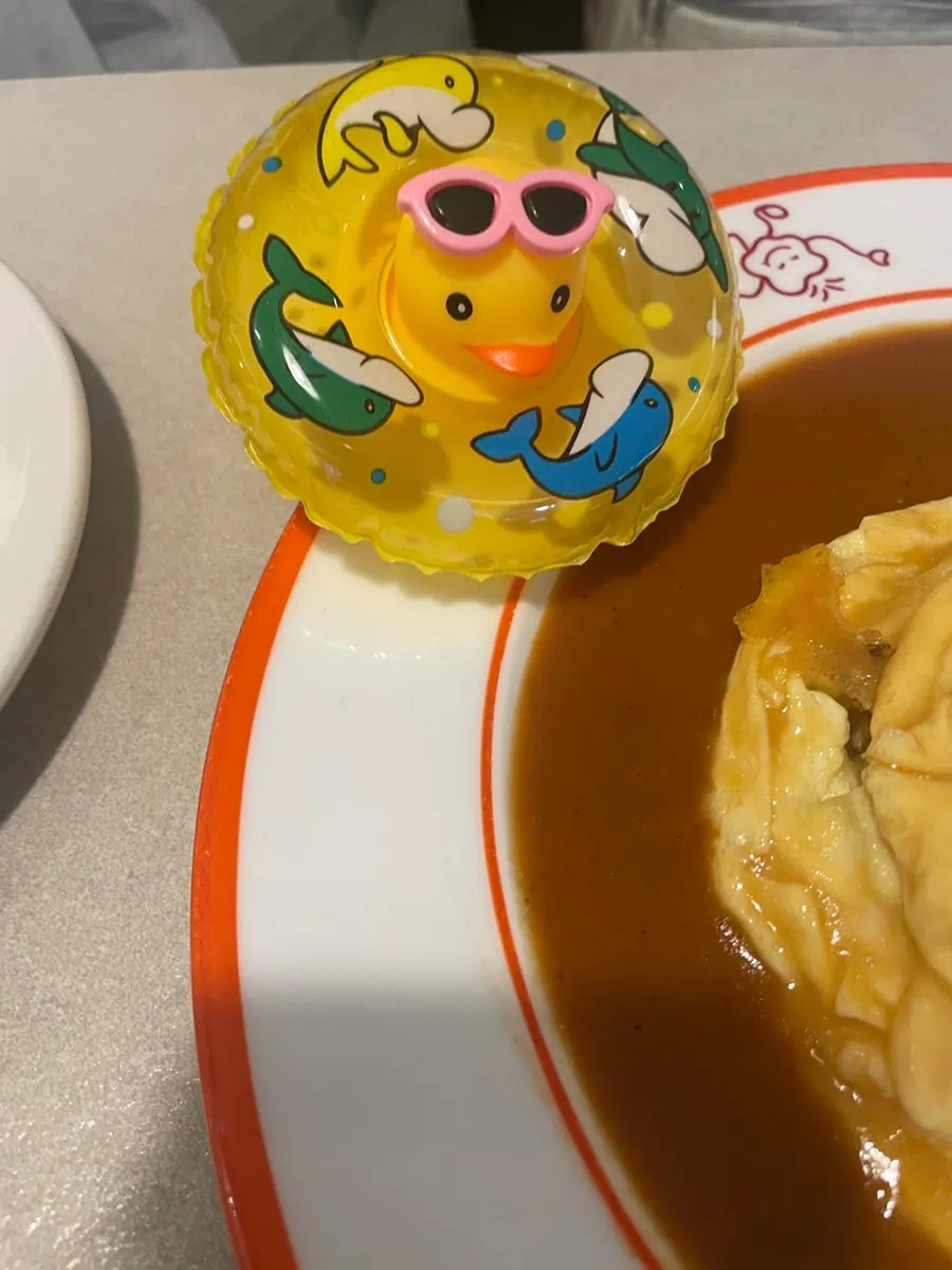 Mini rubber duck toy on the table