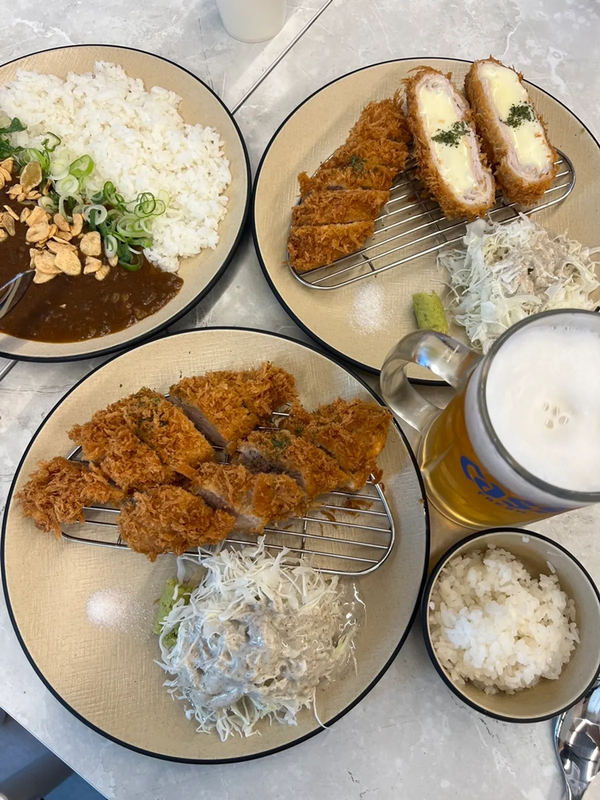 Full tenderloin+cheese katsu set at Omi Katsu