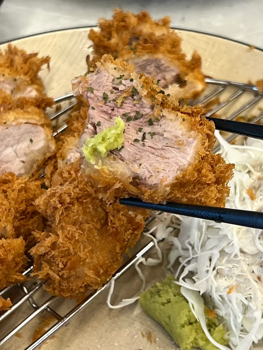 Tenderloin katsu dipped in tonkatsu sauce