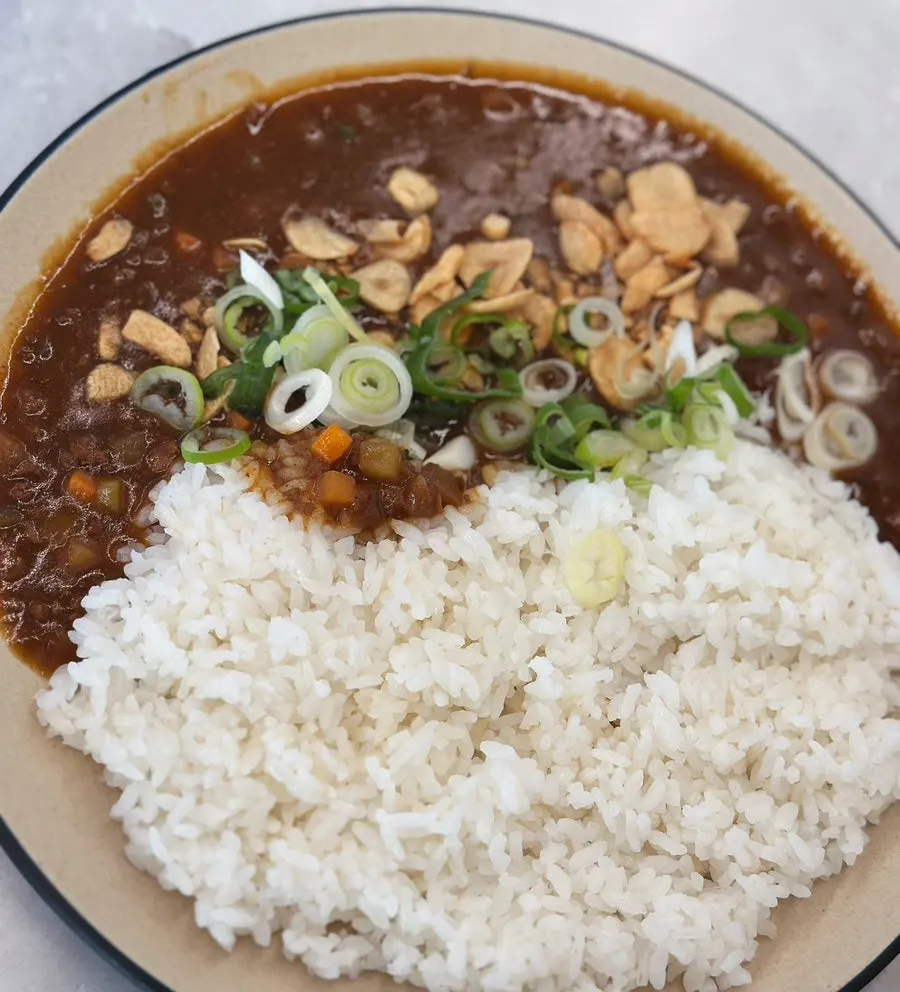Minced meat curry rice at Omi Katsu