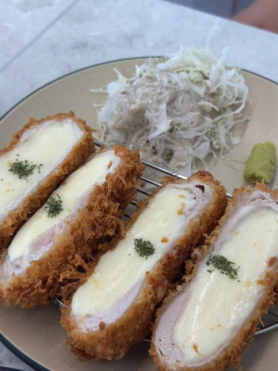 A thick piece of tonkatsu