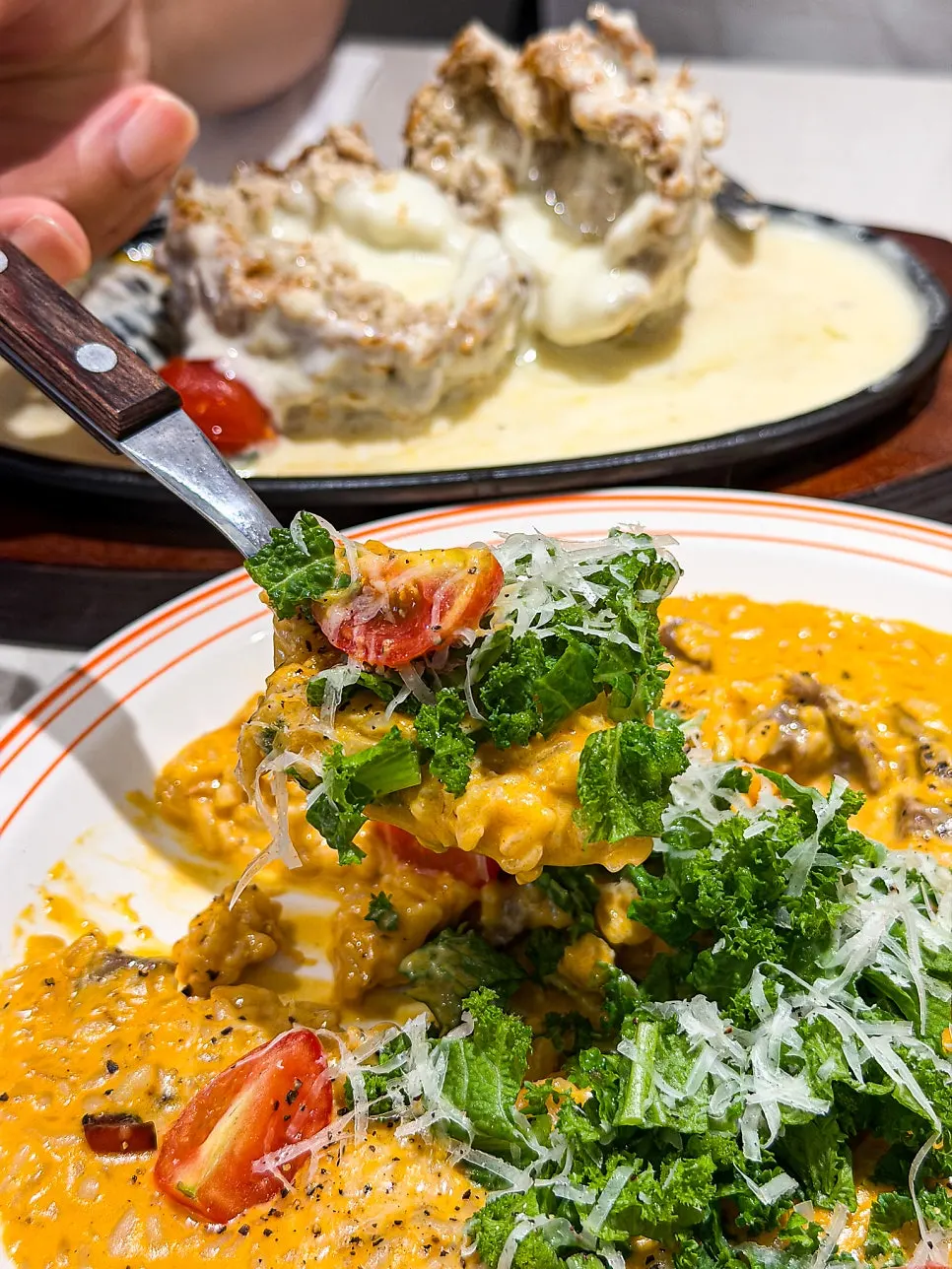 A spoonful of the soft-textured risotto