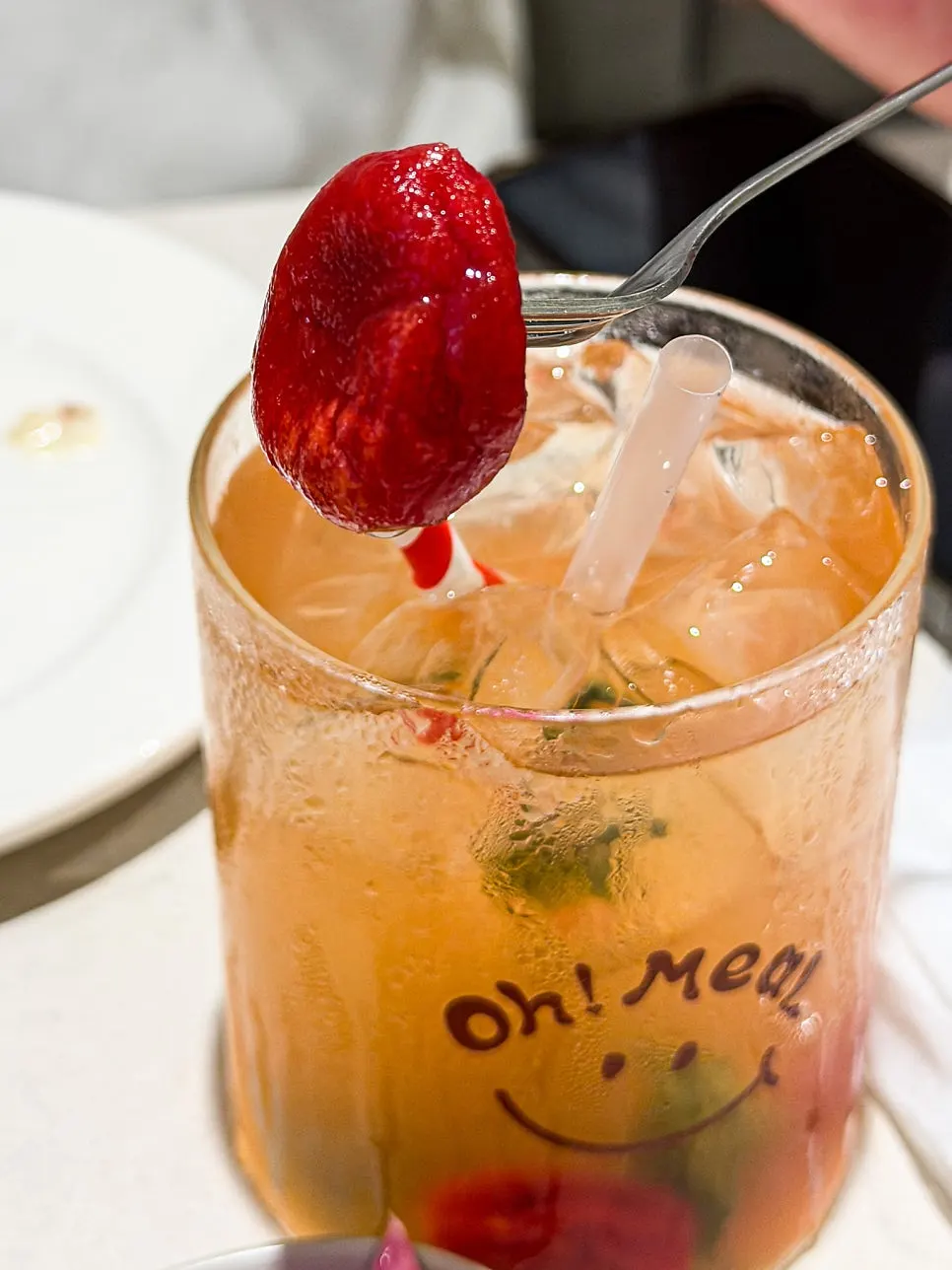 Basil tomato ade with dried tomato pieces