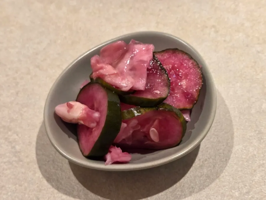 Pickles refilled from the self bar