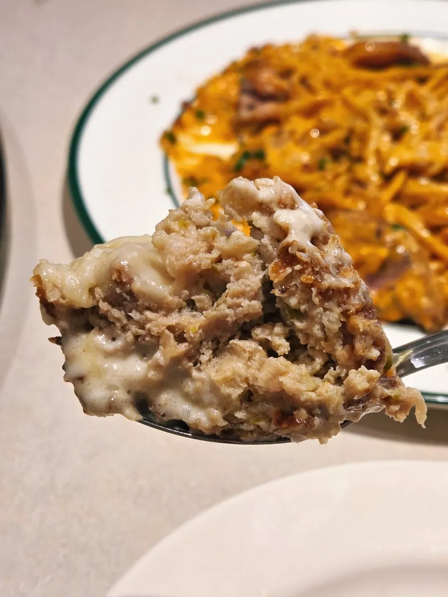 A stretchy piece of cheese katsu