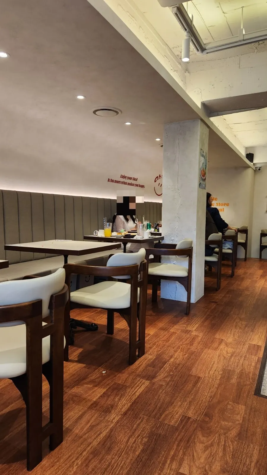 Softly lit dining hall at Omil Hyehwa Daehangno
