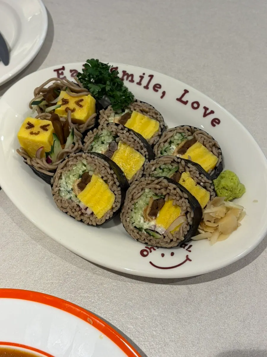 A plate of Omil soba maki