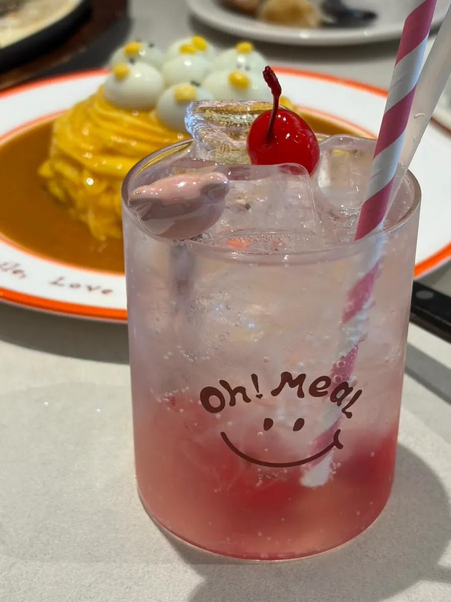 Pink cherry ade received from the review event