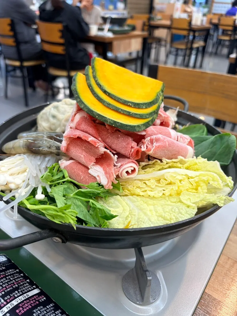 A pot full of handmade dumpling hot pot