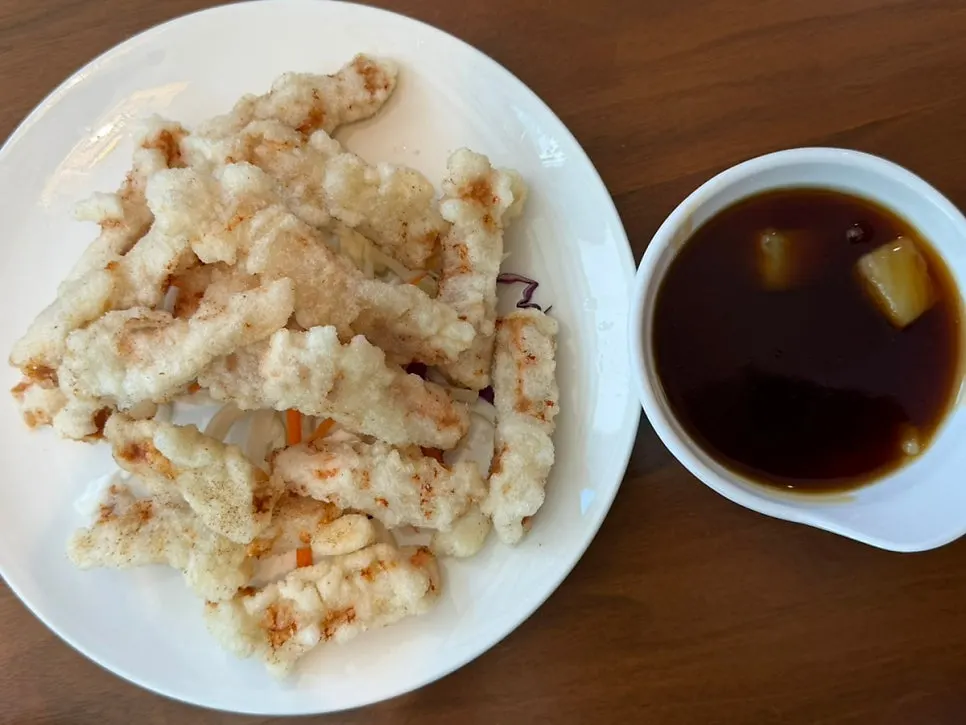 Close-up of crispy fried dumplings