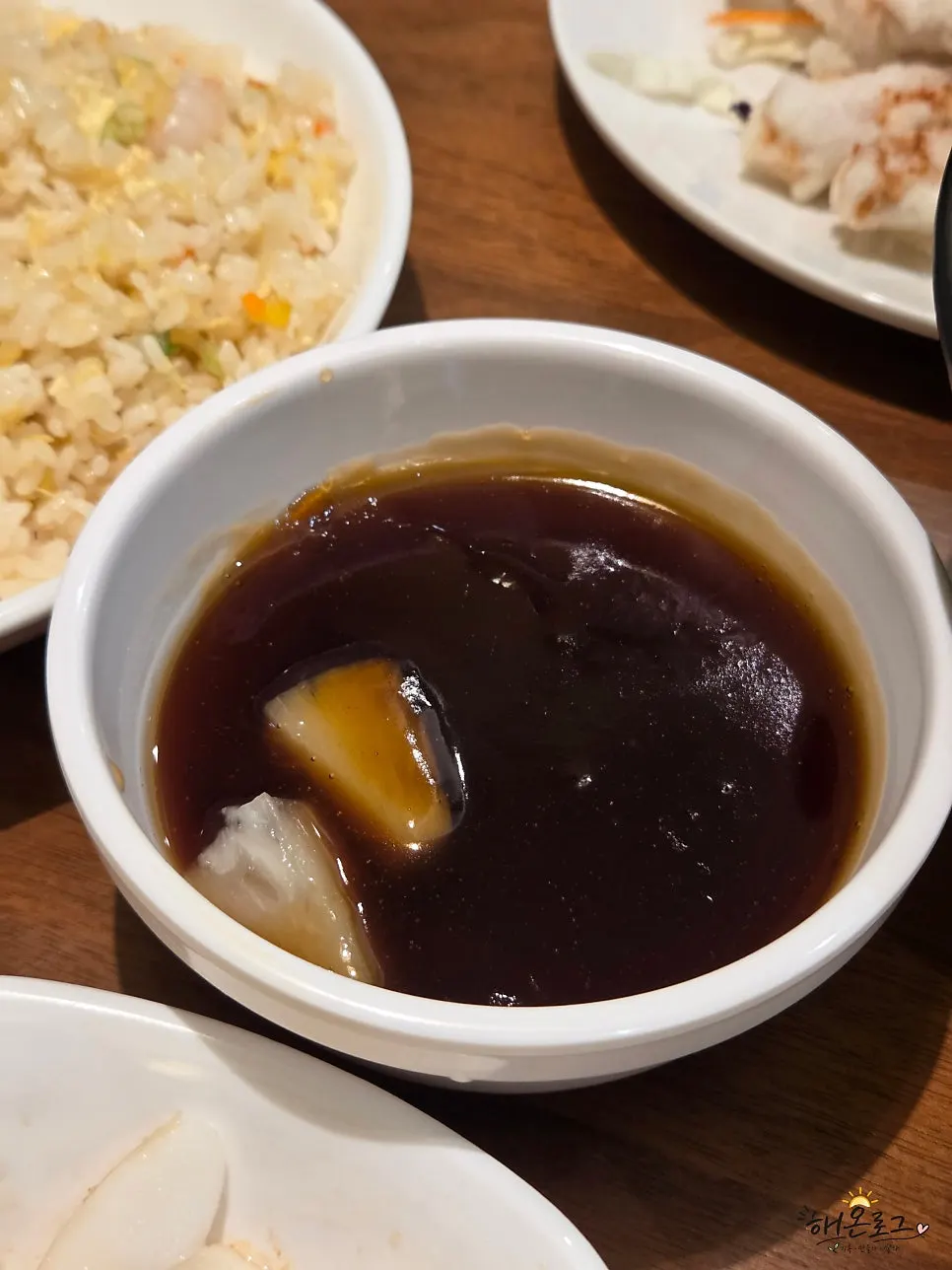 Mini tangsuyuk topped with pineapple