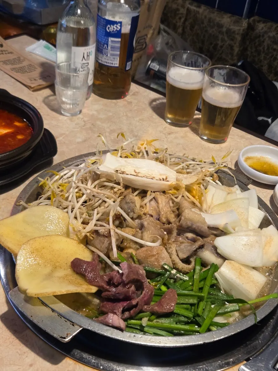 Assorted gopchang including handmade garlic gopchang