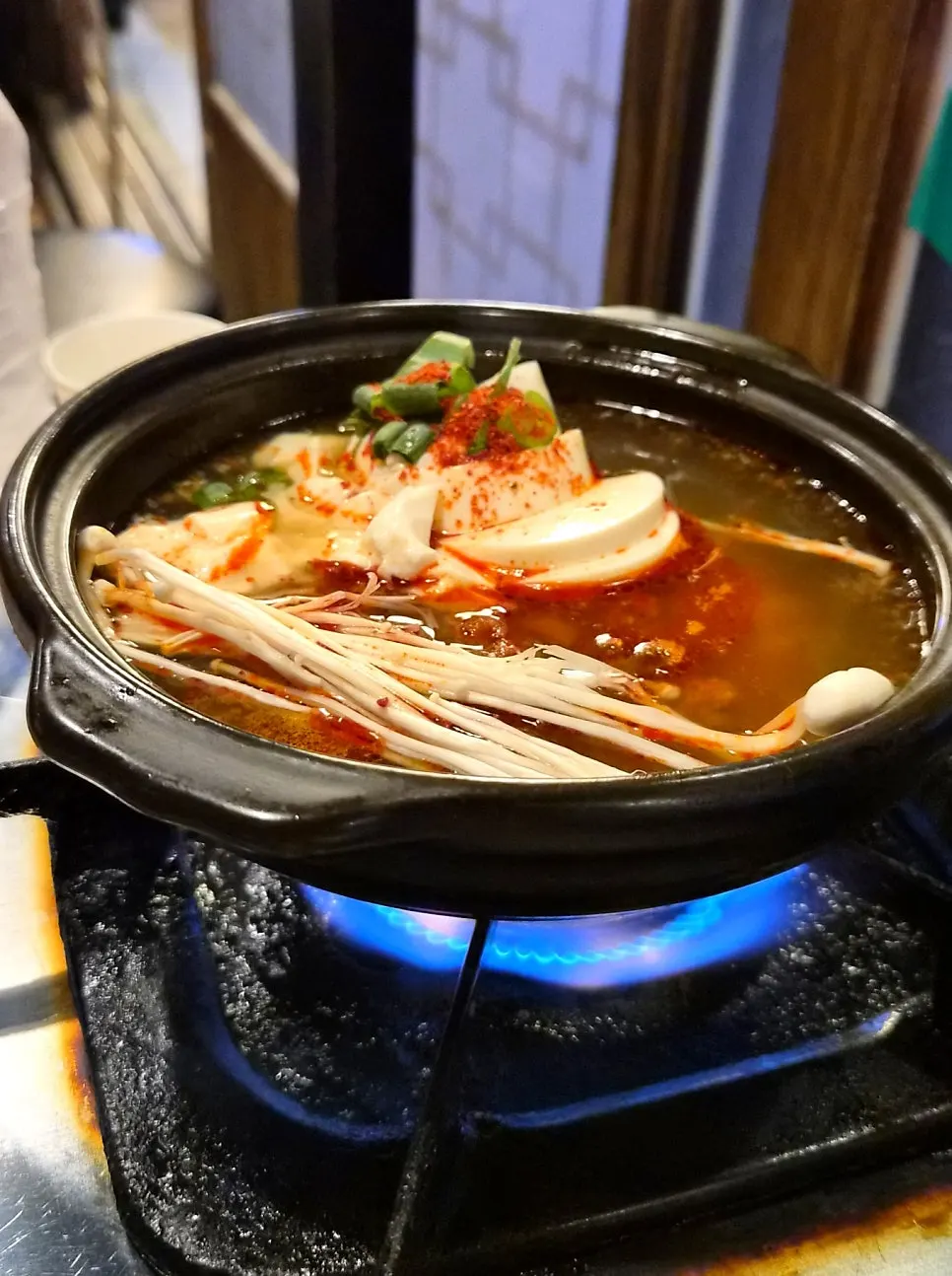 곱창과 함께 나온 순두부찌개