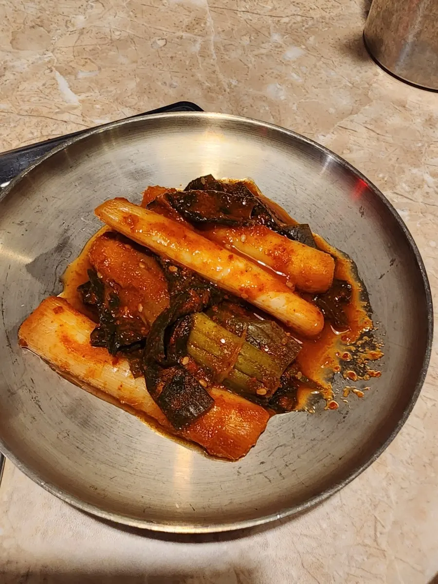 오목교곱창 시그니처 대파김치와 천엽