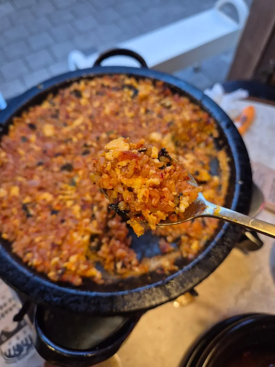 A spoonful of the fried rice