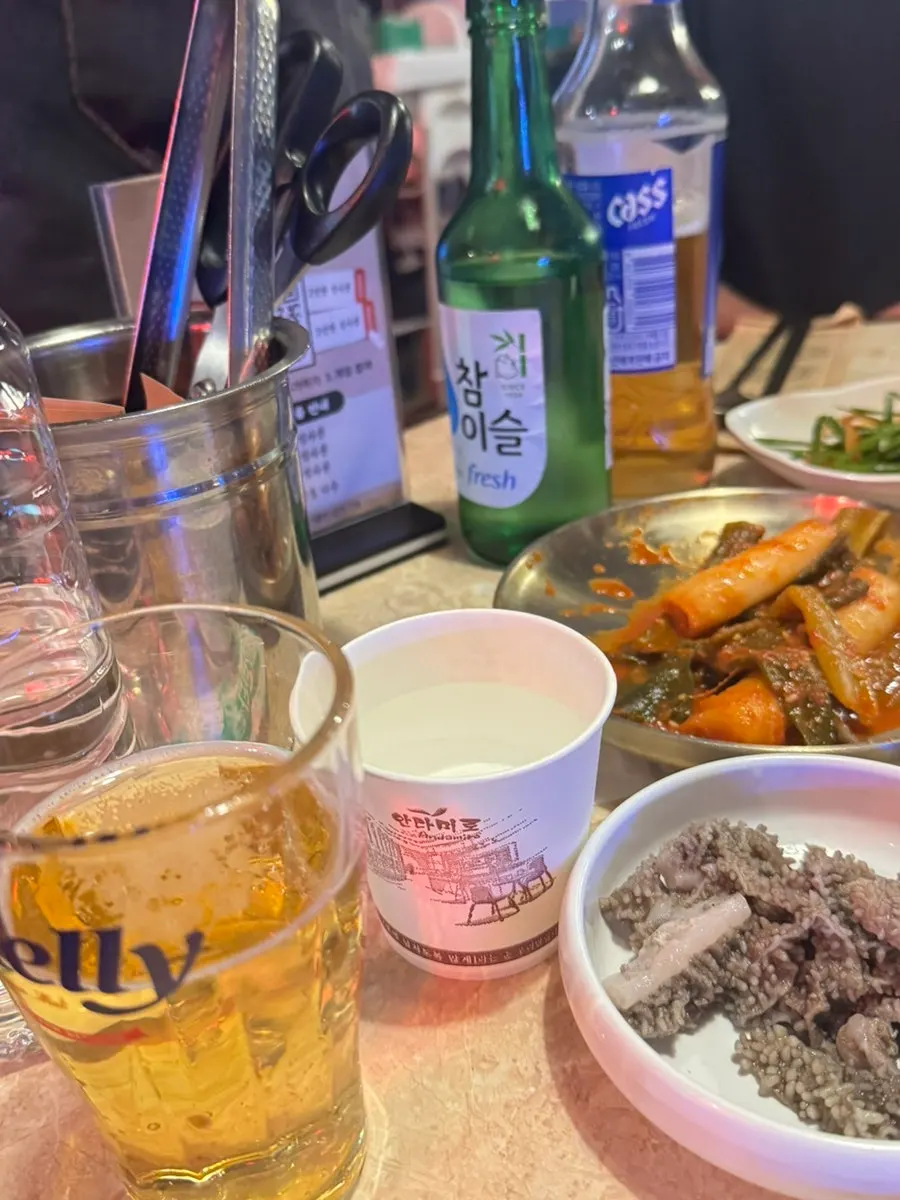 Plate of Omokgyo Gopchang's side dishes