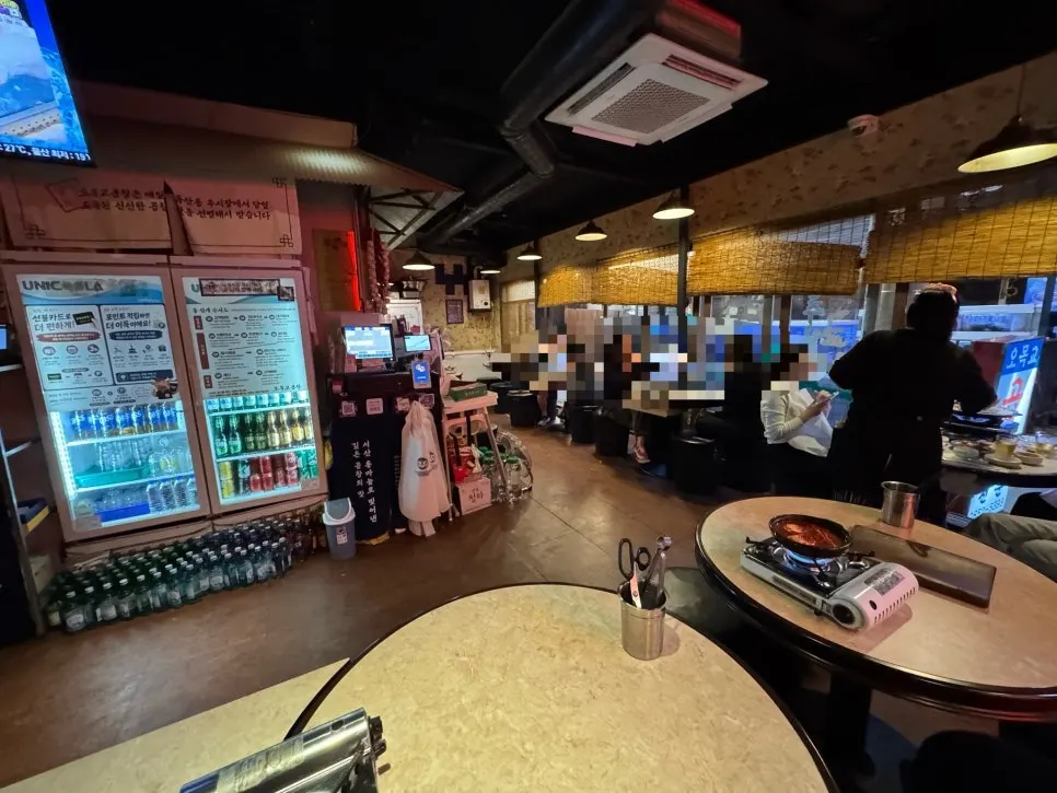 Interior of Omokgyo Gopchang with soft lighting