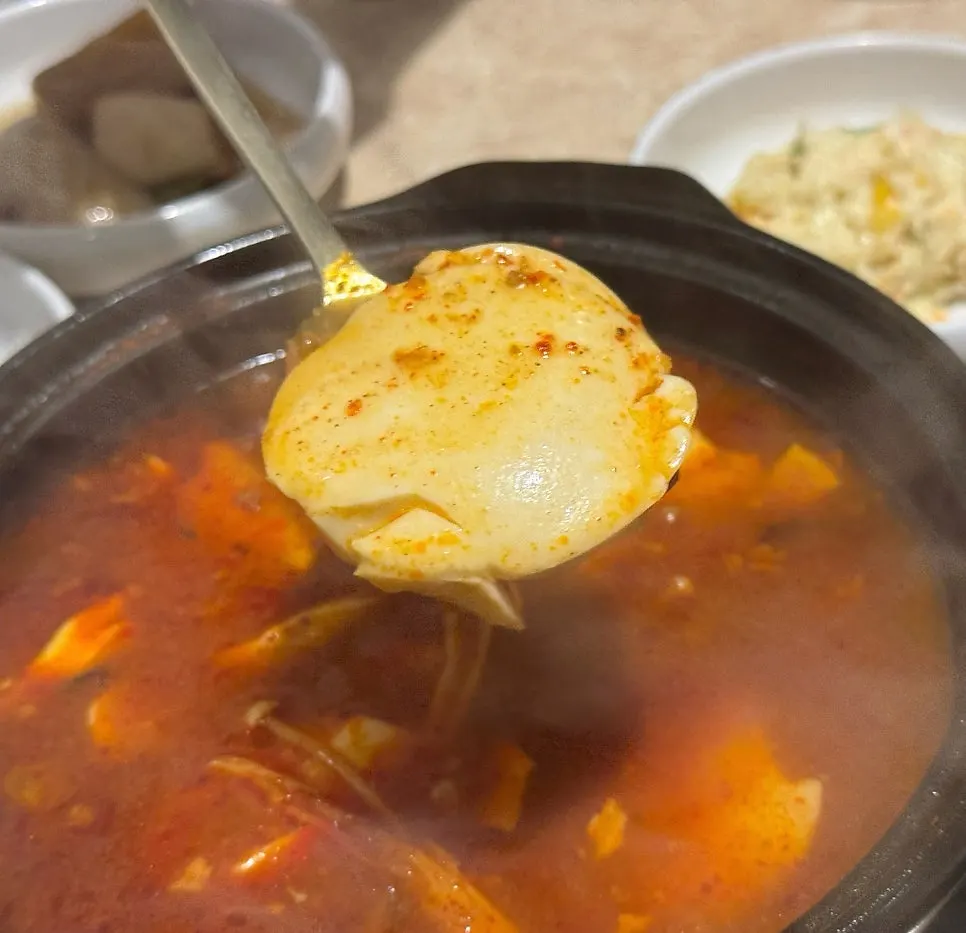 Sundubu-jjigae served as a basic side dish