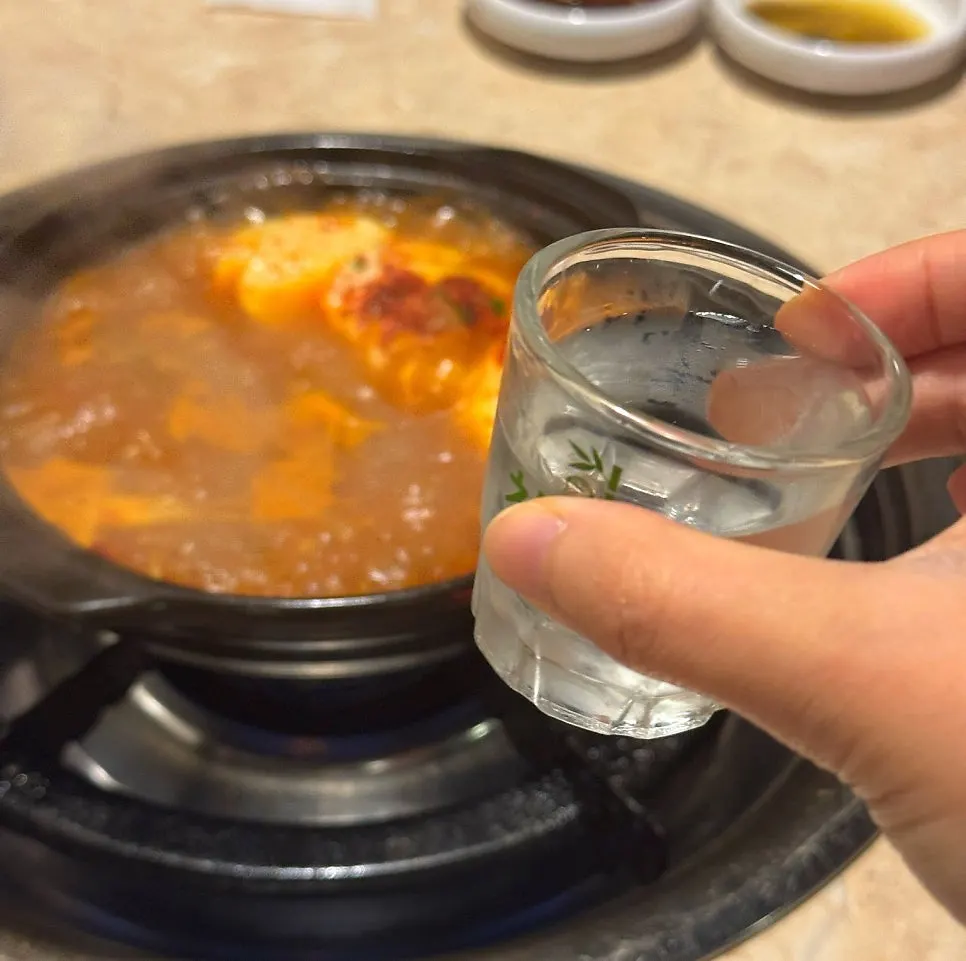A bowl of bubbling sundubu-jjigae