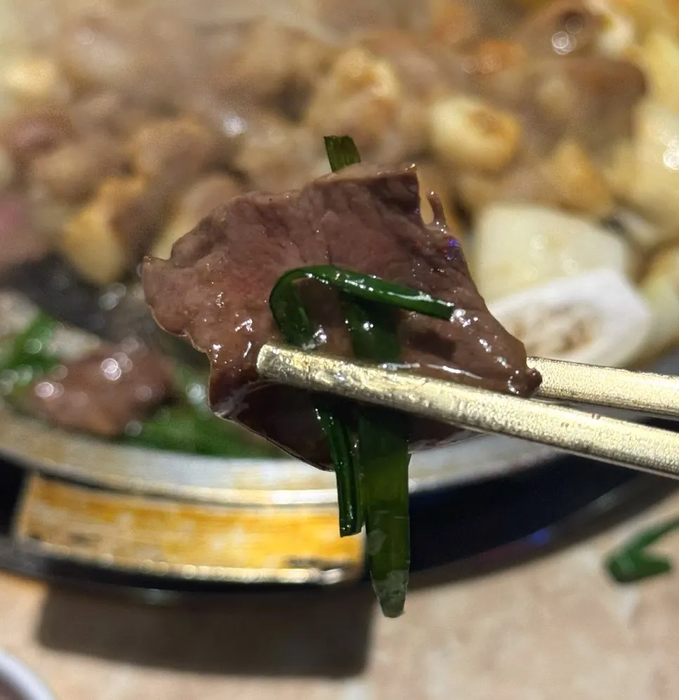 Beef heart cooked after the fire show