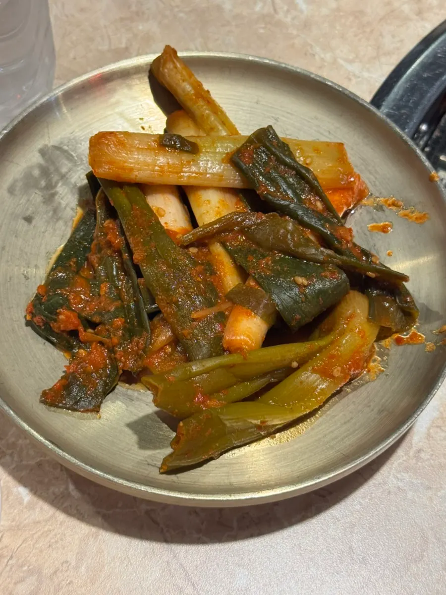 새콤하게 익은 대파김치 반찬