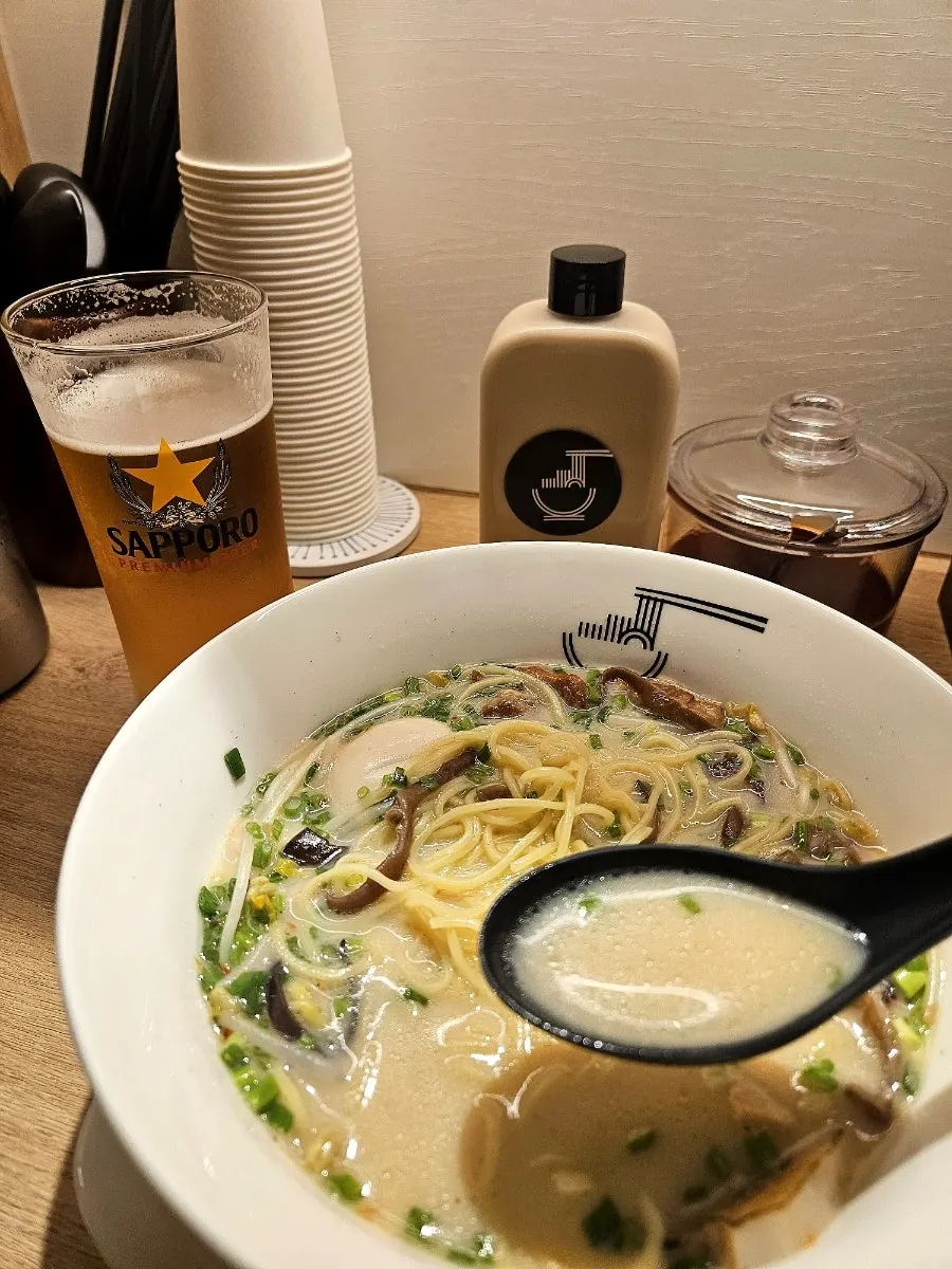 Pork intestines and chashu in motsu ramen