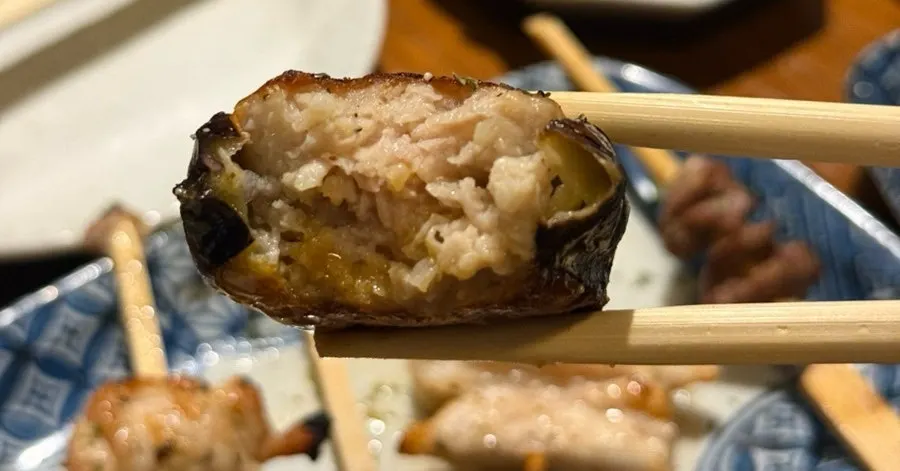 Eggplant tsukune filled with minced meat
