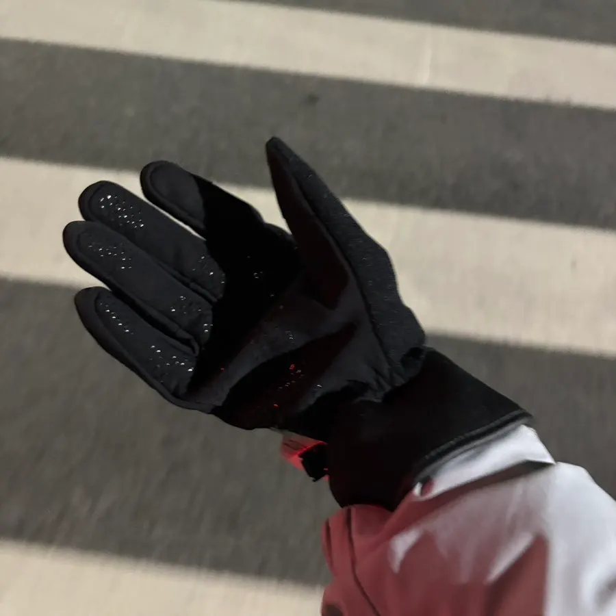 Winter gloves worn for outdoor activities
