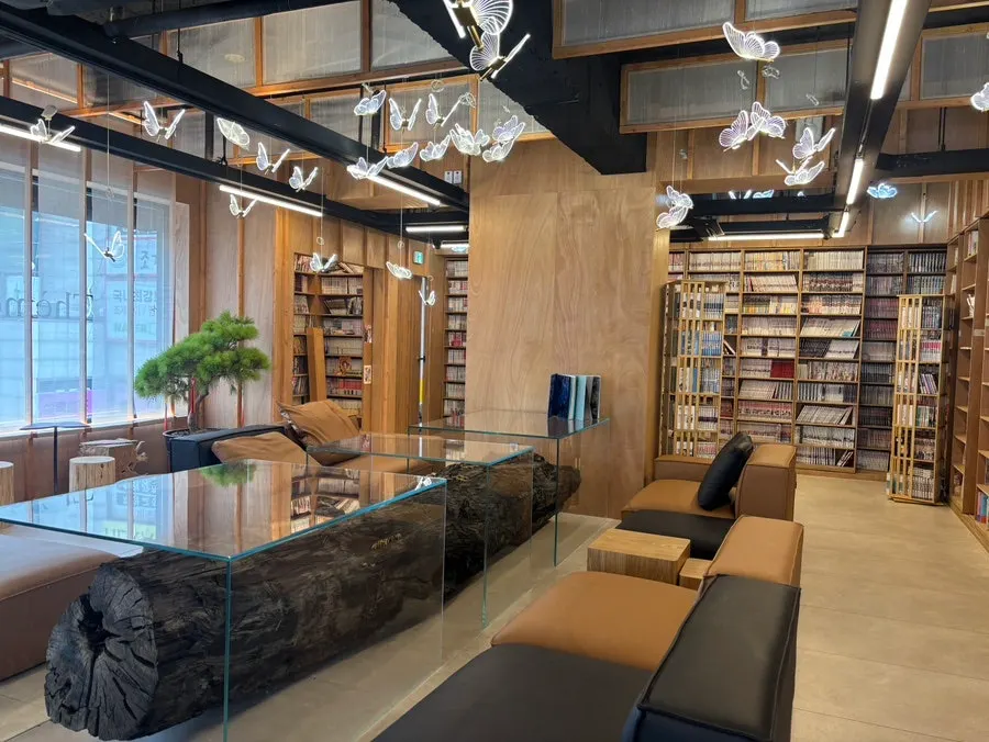 Manga bookshelves on the 3rd floor