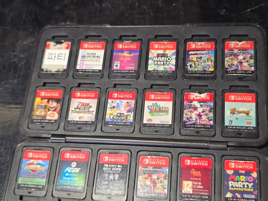 List of Nintendo titles including Super Mario and Kirby