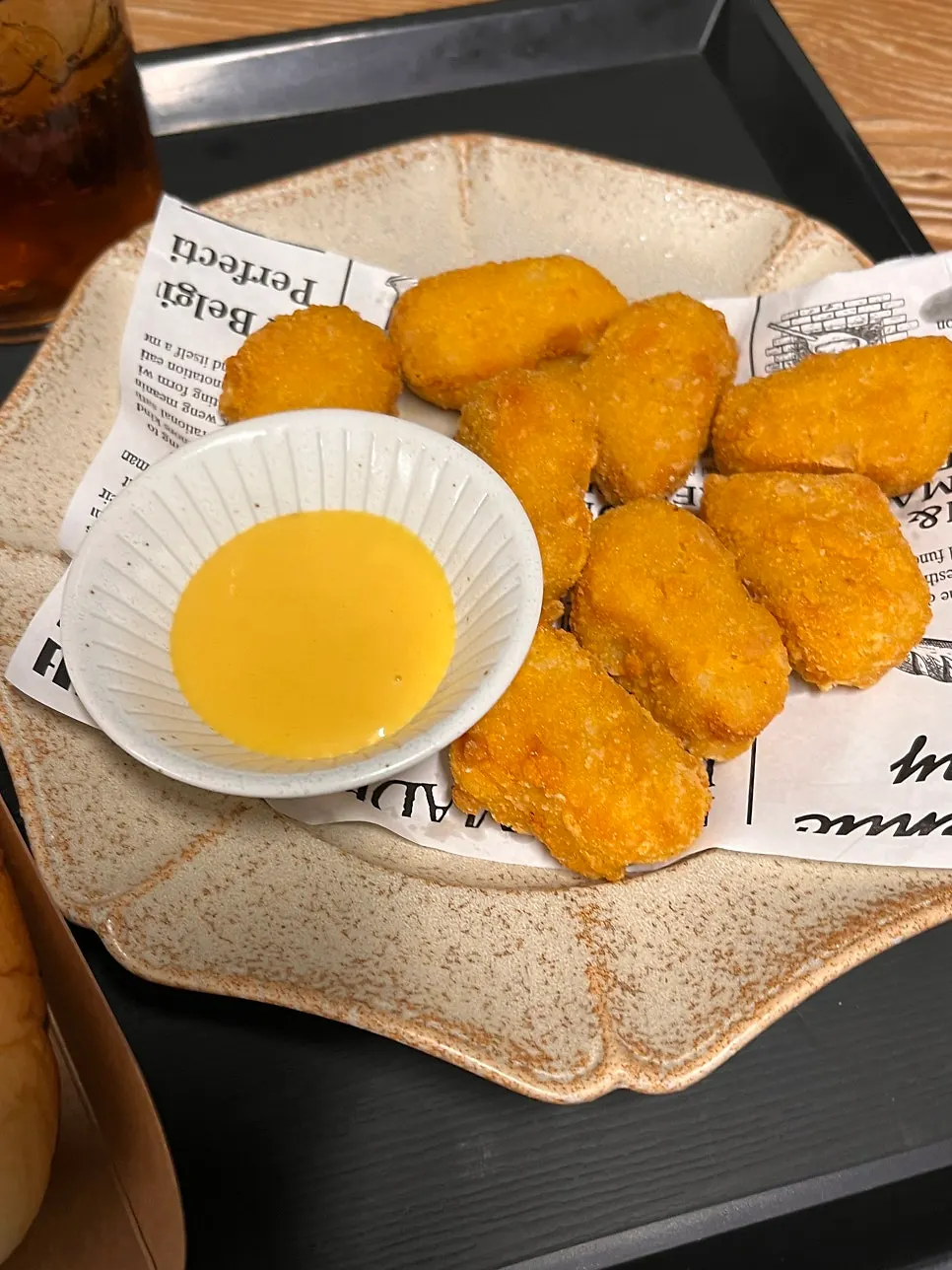 Piping-hot chicken nuggets served