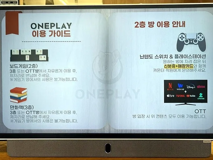 One Play Jamsil Branch rates and usage information board