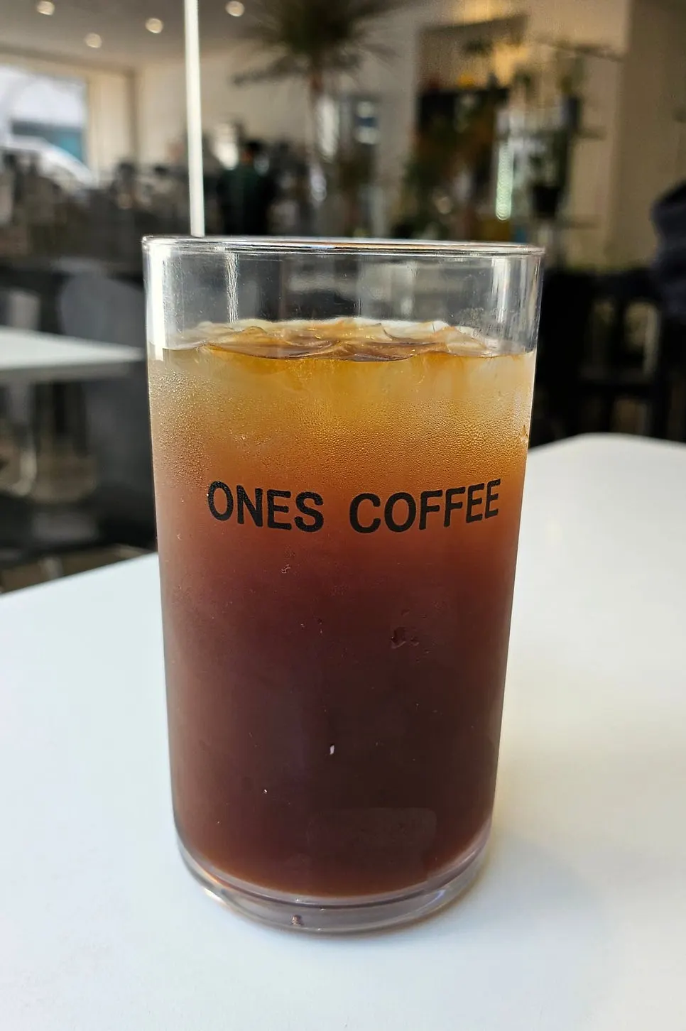 Americano mixed to taste after adding the shot